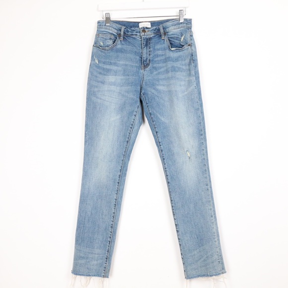 Oliver Logan Denim - Oliver Logan Straight Leg Raw Hem Jeans